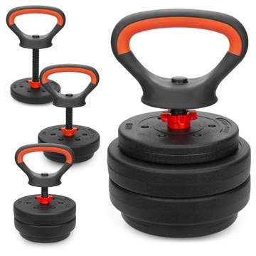 Kettlebell regulowany 7,5kg kettel kettla hantel odważnik fitness zestaw
