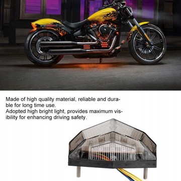 CZERWONE ŚWIATŁO STOP LED TYLNE Z KIERUNKOWSKAZEM HAMULCA DO MOTOCYKLA 12V