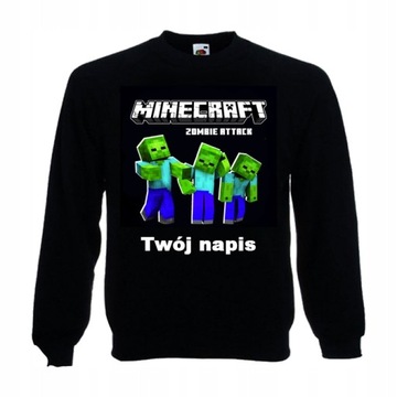 MINECRAFT BLUZA MŁODZIEŻOWA + TWÓJ NAPIS KSYWA