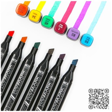 АЛКОГОЛЬНЫЕ МАРКЕРЫ 60 ШТ. Маркеры Маркеры Двусторонние маркеры RAWMARK + СУМКА