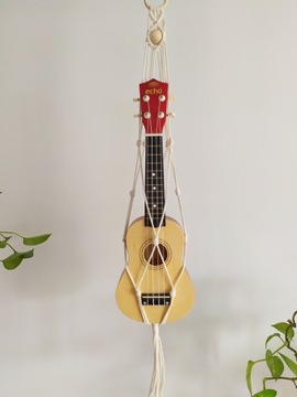 Wieszak, uchwyt na ukulele, makrama, dekoracja