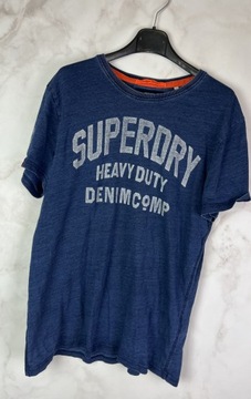 Superdry Niebieski T-Shirt Męski L 40