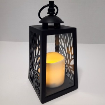 Ажурный фонарь со светодиодной свечой Фонарь со свечой и батарейной вставкой