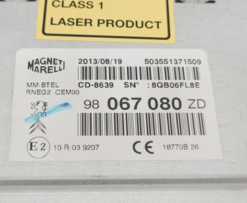 CITROEN C5 III X7 ЛИФТ РАДИО НАВИГАЦИЯ NAVI RNEG2 RT6 98067080ZD