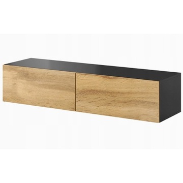 Szafka RTV VIGO VG4 140 cm dąb wotan / czarny mat