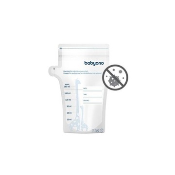 BABYONO Woreczki do przechowywania pokarmu 180ml 30szt