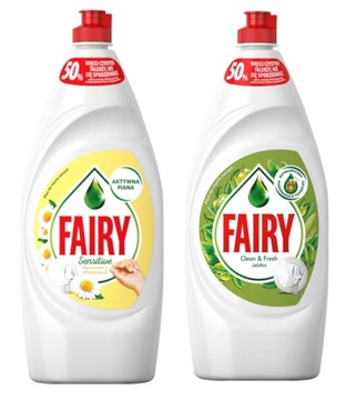 FAIRY ZESTAW 2 PŁYNÓW DO NACZYŃ 2x900ml RUMIANEK + JABŁKO