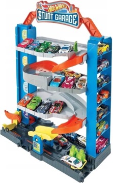 HOT WHEELS CITY STUNT GARAGE набір гараж паркінг з ліфтом + машинка 1:64 HW