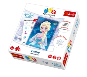 PUZZLE SENSORYCZNE 15 EL KRAINA LODU FROZEN TREFL