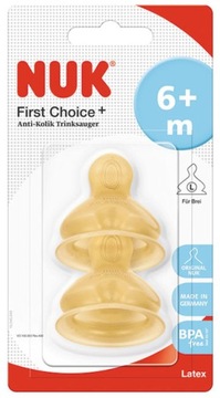 Соска NUK FC+ латексная для БУТЫЛОЧКИ 6м+ L - 2 шт.