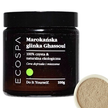 MAROKAŃSKA GLINKA CZERWONA RHASSOUL GHASSOUL EKO OCZYSZCZAJĄCA 100 G ECOSPA