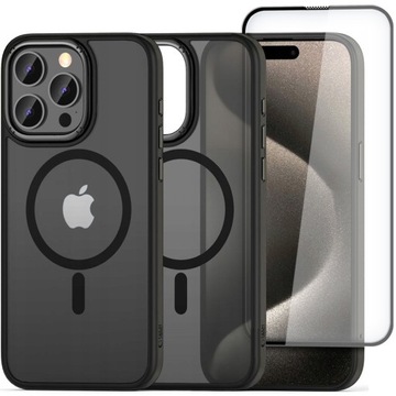 MATOWE ETUI CASE OBUDOWA DO MAGSAFE NA IPHONE 15 PRO MAX MATTE + SZKŁO