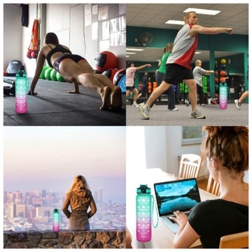 МОТИВАЦИОННАЯ БУТЫЛКА ДЛЯ ВОДЫ СПОРТИВНАЯ БУТЫЛКА С МЕРКОЙ ДЛЯ ФИТНЕС-ЗАЛОВ 1Л