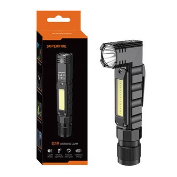 SUPERFIRE WIELOFUNKCYJNA UNIWERSALNA LATARKA MAGNETYCZNA KOŃCÓWKA 200LM USB