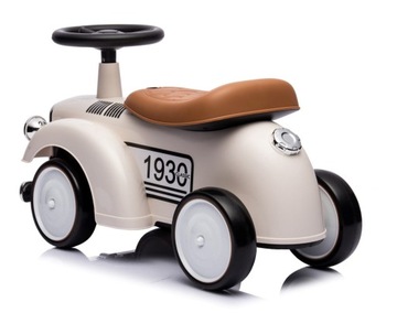 Детские ходунки в стиле ретро с толкателем цвета экрю