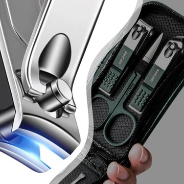 Набор инструментов для педикюра, маникюра, кусачки и ножницы в футляре.