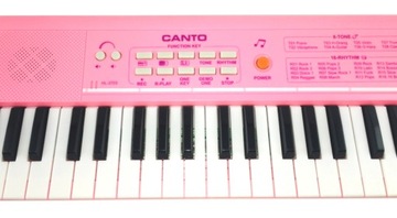 RÓŻOWY KEYBOARD Z MIKROFONEM DLA DZIECI USB