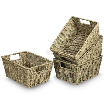 KOSZ Z TRAWY MORSKIEJ 4 SZTUKI 30 x 22 x 15,5 CM