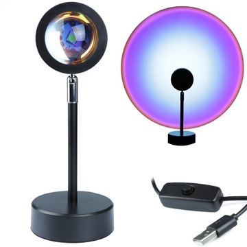 LAMPA PROJEKTOR IMITACJA TĘCZY LED USB TŁO ZDJĘĆ