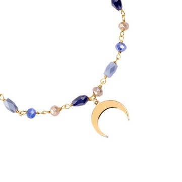 Bransoletka srebrna pozłacana z księżycem (Verona - BX51792)