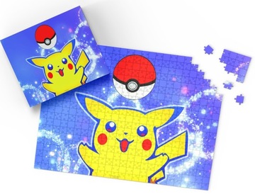 PUZZLE - POKE.MON PIKA.CHU - PREZENT NA ŚWIĘTA WZORY - 96el + PUDEŁKO