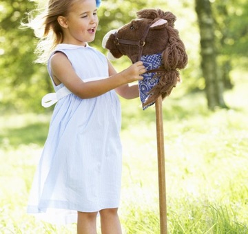 KOŃ NA KIJU ZABAWKA GŁOWA KONIA HOBBY HORSE KONIK Z LEJCAMI 80cm