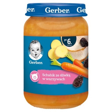 Gerber Schabik śliwka warzywa po 6. miesiącu 190g