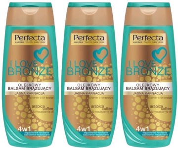 3 szt. BRONZE OLEJKOWY BALSAM BRĄZUJĄCY JASNA KARNACJA PERFECTA Regeneruje