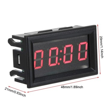 CYFROWY SAMOCHODOWY ZEGAREK 4,5-30 V CZERWONY