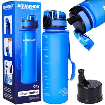Butelka Bidon filtrujący dla dziecka Aquaphor City 0,5l + 1x Filtr Wkład