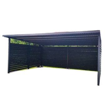 Carport Nowoczesna wiata garażowa samochodowa 5,5m x 4,5m z ażurami