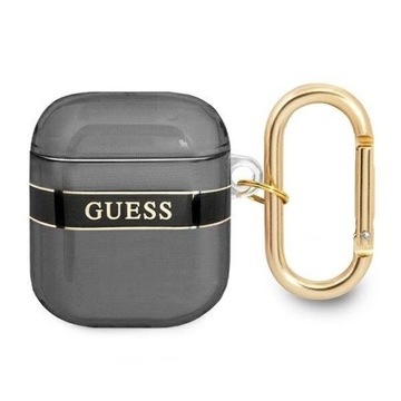 GUESS GUA2HHTSK AIRPODS 1/2 COVER CZARNY/BLACK STRAP COLLECTION
