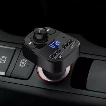 FM-передатчик, зарядное устройство Bluetooth MP3, 2 порта USB