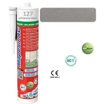 Silikon sanitarny MAPESIL AC 310ml - kolor 127 arktyczny szary
