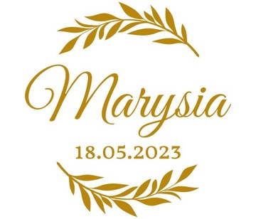 naklejka na tablicę powitalną Twoje imię i data