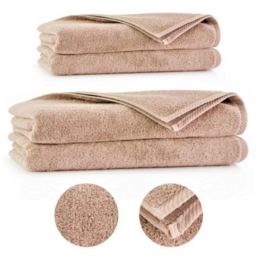 KOMPLET 4x RĘCZNIKI 50x100 70x140 FROTTE BAWEŁNA KĄPIELOWE ŁAZIENKOWE