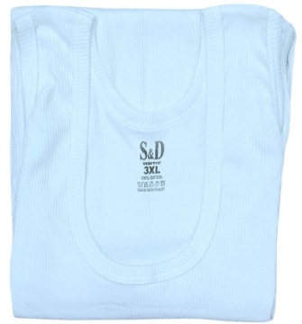 ФУТБОЛКА МУЖСКАЯ, ХЛОПОК В РЕБРУСКУ, БЕЛАЯ, КРУГЛАЯ - XL