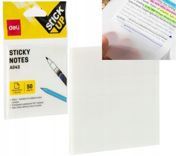 NOTES SAMOPRZYLEPNY DELI 76x76mm TRANSPARENTNY