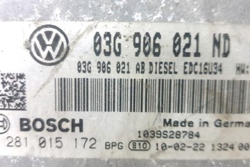 JEDNOTKA MOTORU VW TOURAN (1T3) 03G906021ND 1.6L DIESEL 2010