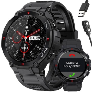 SMARTWATCH MĘSKI GRAVITY POŁĄCZENIA SMS SPORT POLSKIE MENU 400mAh +BOX