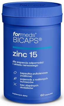 Cytrynian Cynku i Miedzi 60 kapsułek kapsułki Formeds BICAPS Zinc 15 CYNK