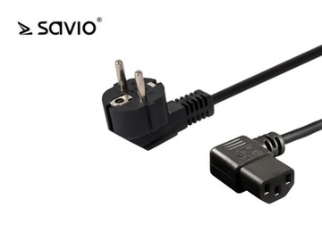 Угловой силовой кабель IEC C13, 1,8 м Savio
