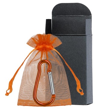 Подарочная упаковка, коробка, картон, шифоновый мешочек, карабин.