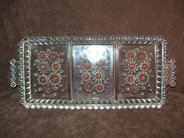 ВИНТАЖНЫЙ СТЕКЛЯННЫЙ ПОДДОН - ТОЛСТОЕ СТЕКЛО