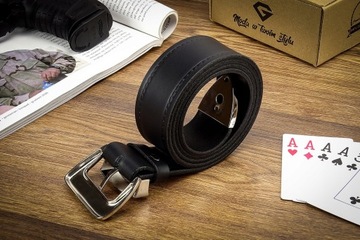 РЕМЕНЬ МУЖСКОЙ КОЖАНЫЙ БРЮКИ GRACIO, ШИРОКИЙ, ДЛИНА ПОЯСА 130 СМ, ПОДАРОК