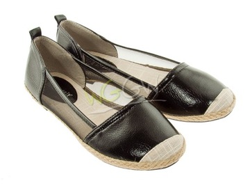 Slip On ESPADRYLE Czarne BALERINKI damskie 38