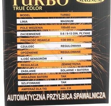 Автоматическая защитная маска MAGNUM TRUECOLOR Turbo