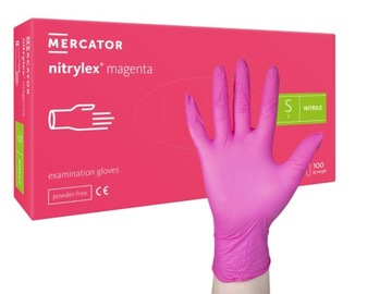 Rękawice Nitrylex Magenta XS Mercator A100