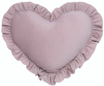 PODUSZKI DEKORACYJNE SERCE Z FALBANKĄ VELVET