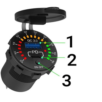 USB QC 3.0 ЦИФРОВОЙ СВЕТОДИОДНЫЙ ВОЛЬТМЕТР ШКАЛА